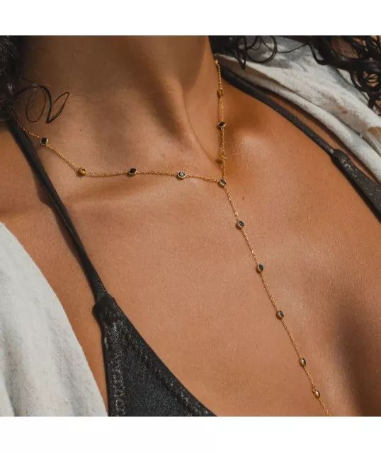 COLLIER CRAVATE STRASS NOIR 2