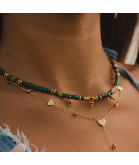 COLLIER HEISHI MALACHITE