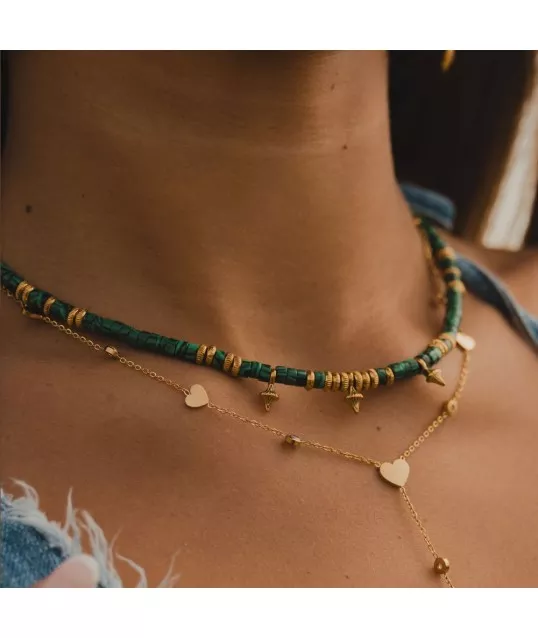 COLLIER HEISHI MALACHITE