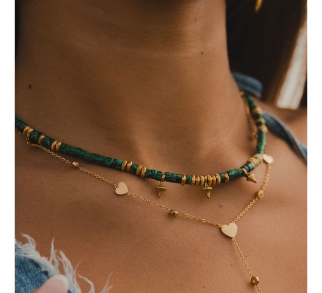 COLLIER HEISHI MALACHITE