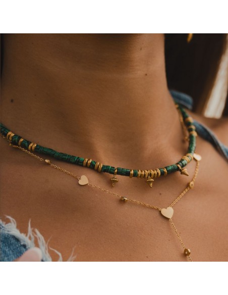 COLLIER HEISHI MALACHITE