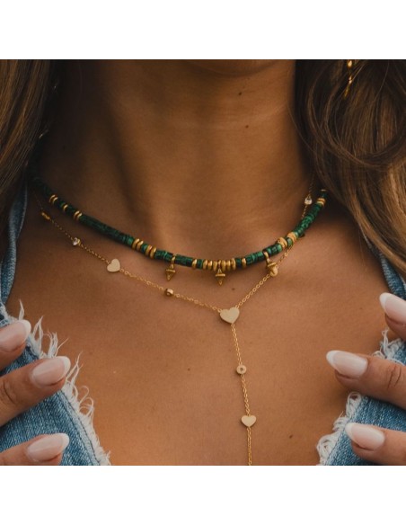 COLLIER HEISHI MALACHITE