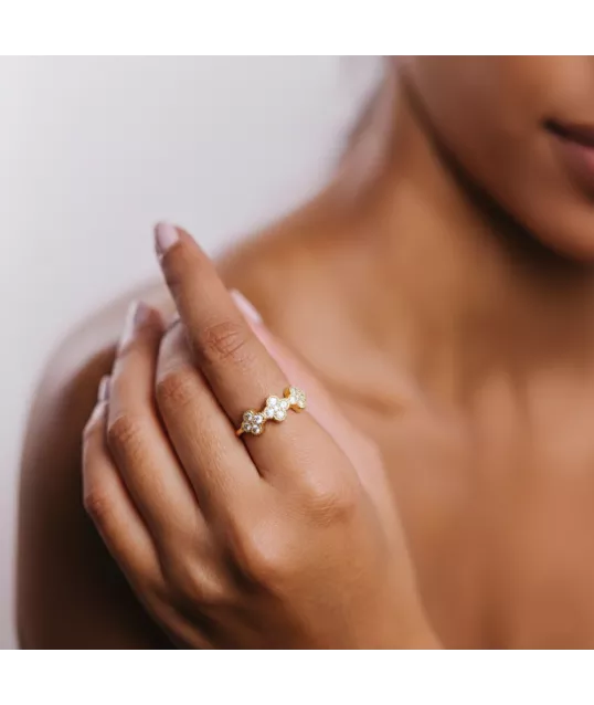 BAGUE TREFLE DORÉE 2