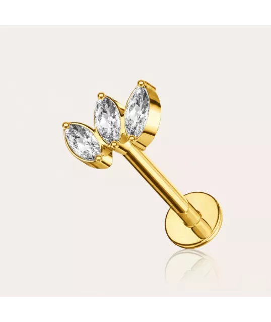 PIERCING LABRET TRIO DORÉ
