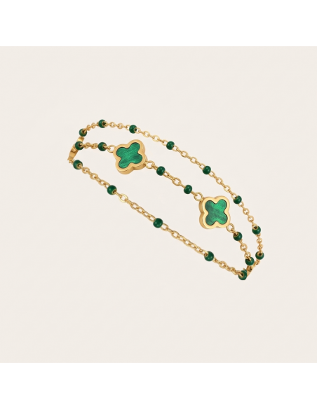 BRACELET FLEUR VERT