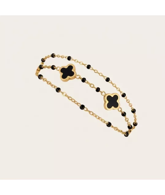 BRACELET FLEUR NOIR 2