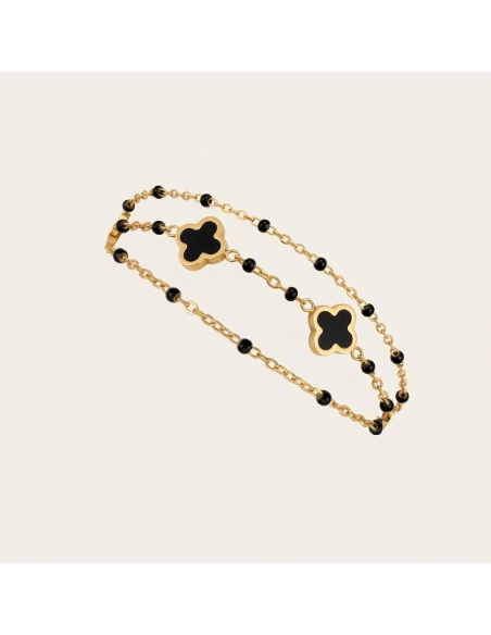 BRACELET FLEUR NOIR