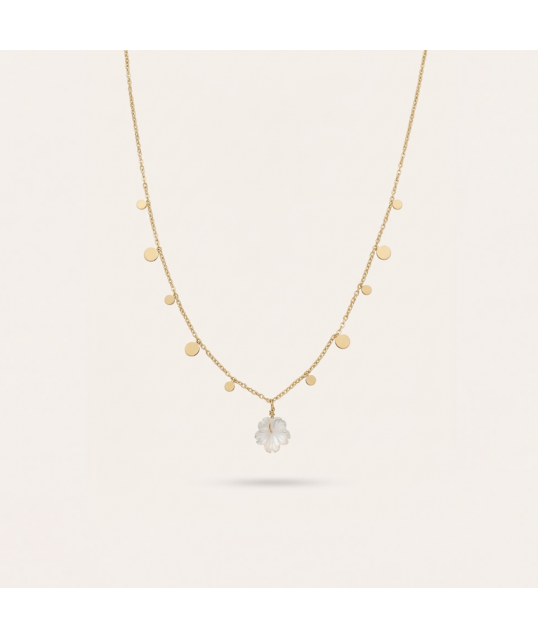 COLLIER FLEUR ET NACRE