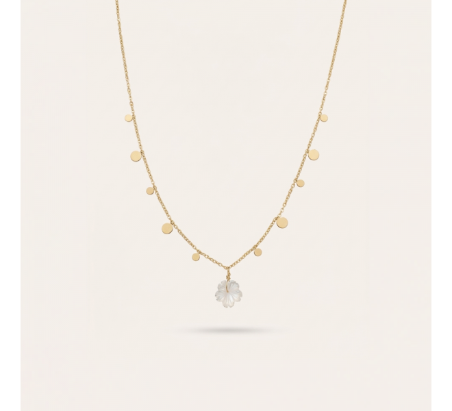 COLLIER FLEUR ET NACRE
