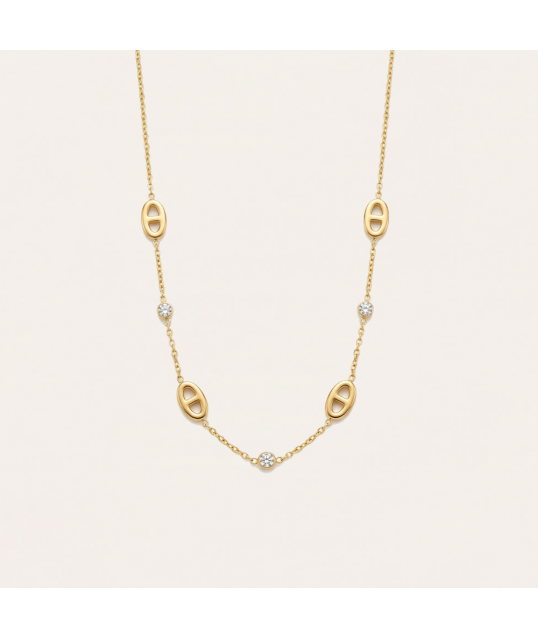 COLLIER ANCRE STRASS