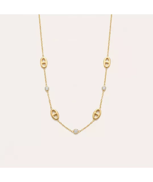 COLLIER ANCRE STRASS