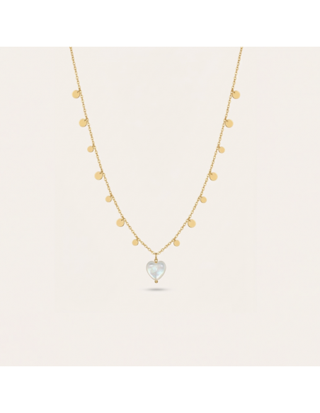COLLIER COEUR ET NACRE
