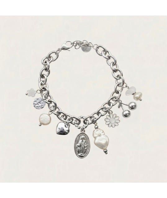 BRACELET CHARM MADONNA ARGENTÉ