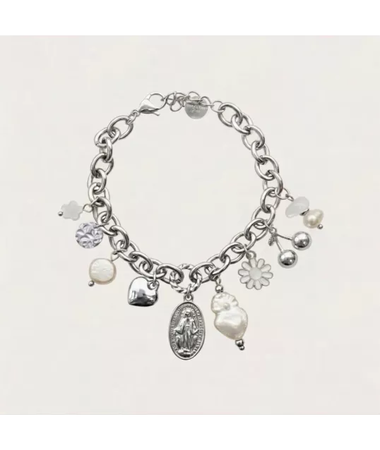 BRACELET CHARM MADONNA ARGENTÉ