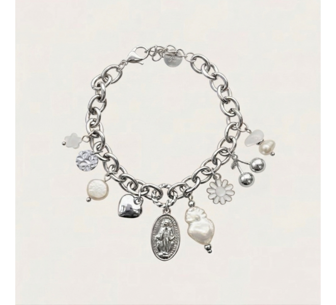 BRACELET CHARM MADONNA ARGENTÉ
