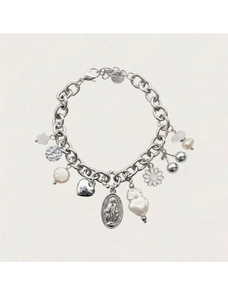 BRACELET CHARM MADONNA ARGENTÉ