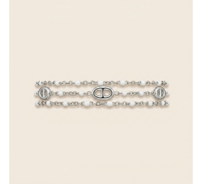 BRACELET MULTI MARIN BLANC ARGENTÉ