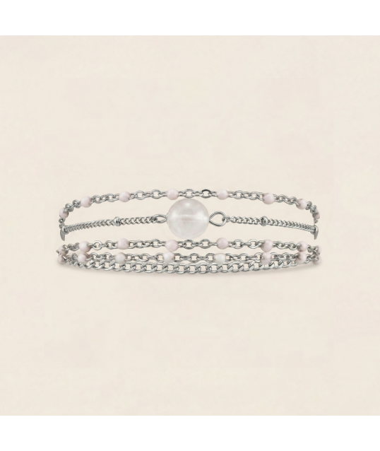 BRACELET MULTI NACRE ARGENTÉ
