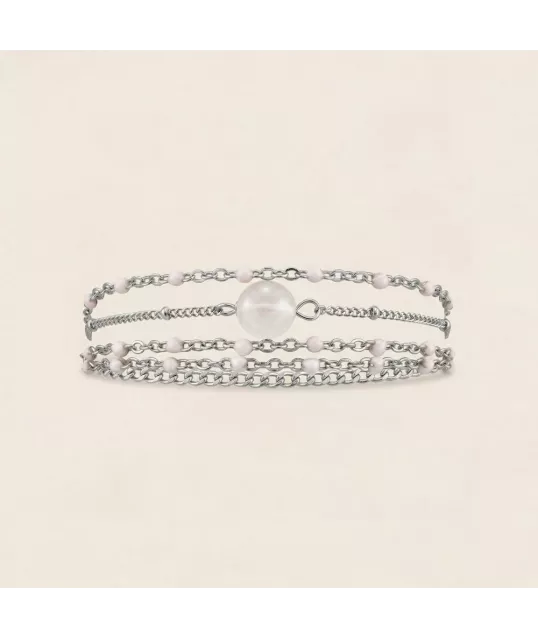 BRACELET MULTI NACRE ARGENTÉ