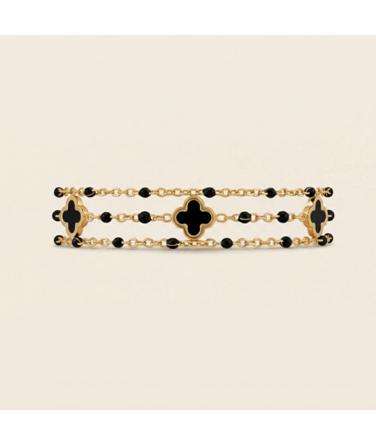 BRACELET FLEUR NOIR