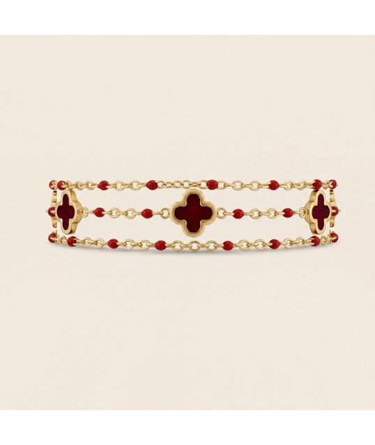 BRACELET FLEUR ROUGE