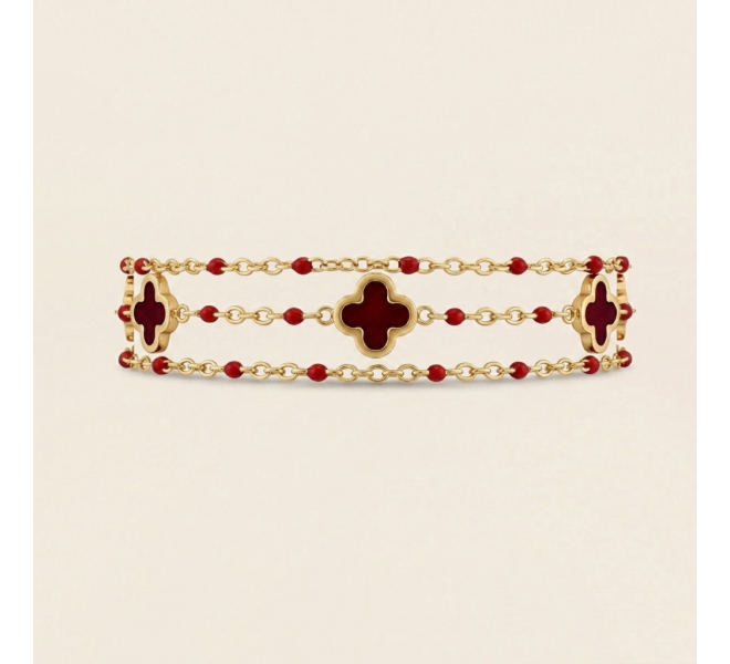 BRACELET FLEUR ROUGE