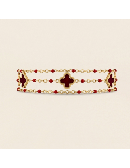 BRACELET FLEUR ROUGE