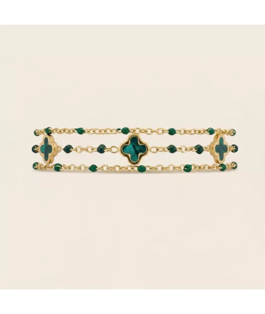 BRACELET FLEUR VERT