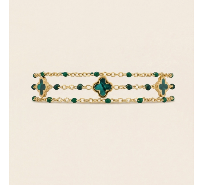 BRACELET FLEUR VERT
