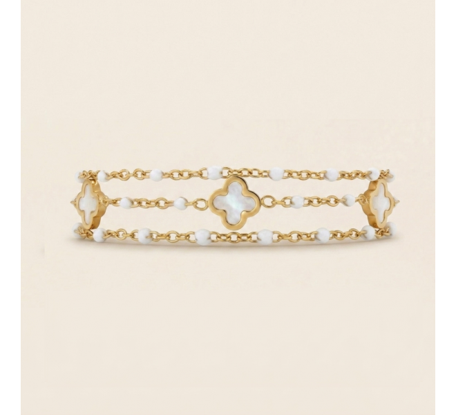 BRACELET FLEUR BLANC