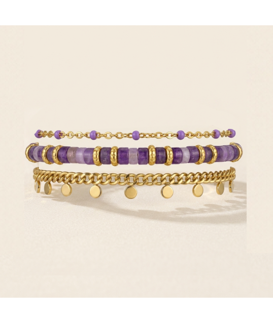 BRACELET HEISHI AMETHYSTE 2