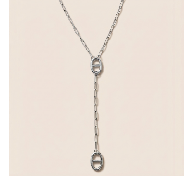 SAUTOIR MARIN ARGENTÉ