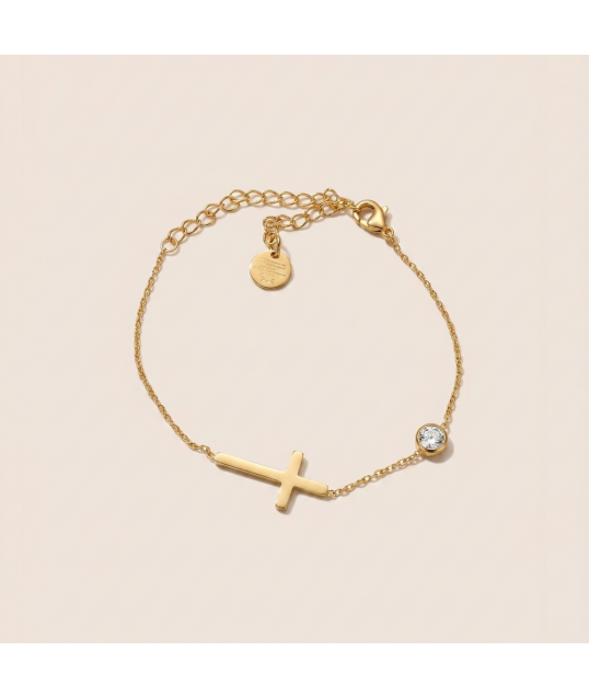 BRACELET CROIX DORÉ