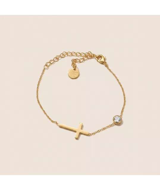 BRACELET CROIX DORÉ