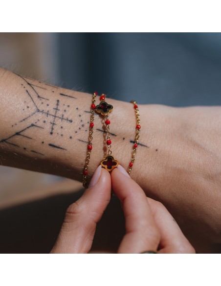 BRACELET FLEUR ROUGE