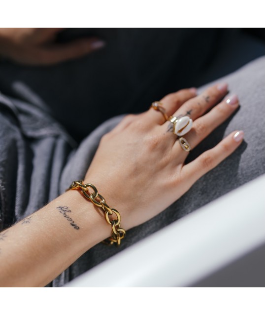 BRACELET SHELL BEACH DORÉ 2
