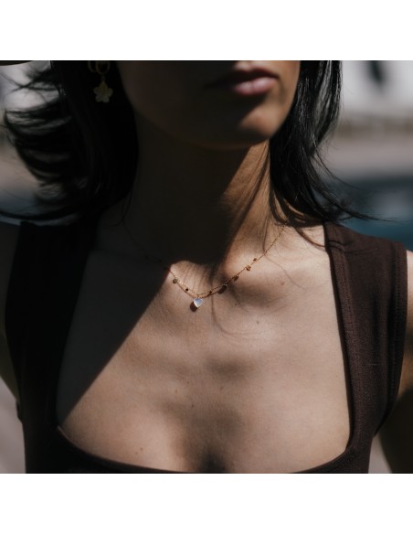 COLLIER COEUR ET NACRE
