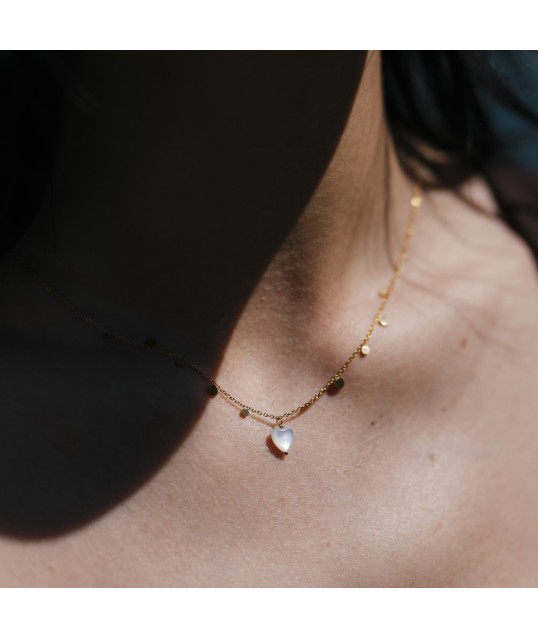 COLLIER COEUR ET NACRE 2