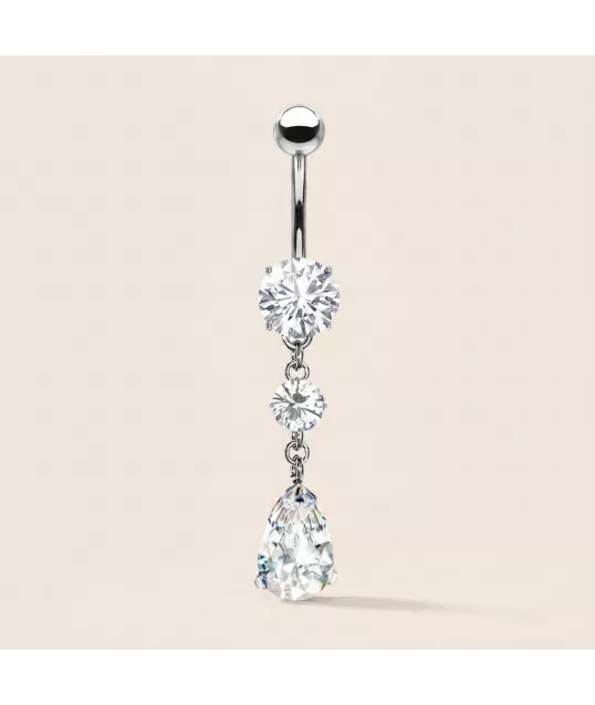PIERCING NOMBRIL GOUTTE ARGENTÉ