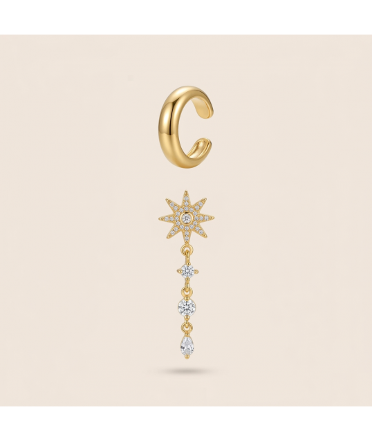 DUO BOUCLE ETOILE + EARCUFF