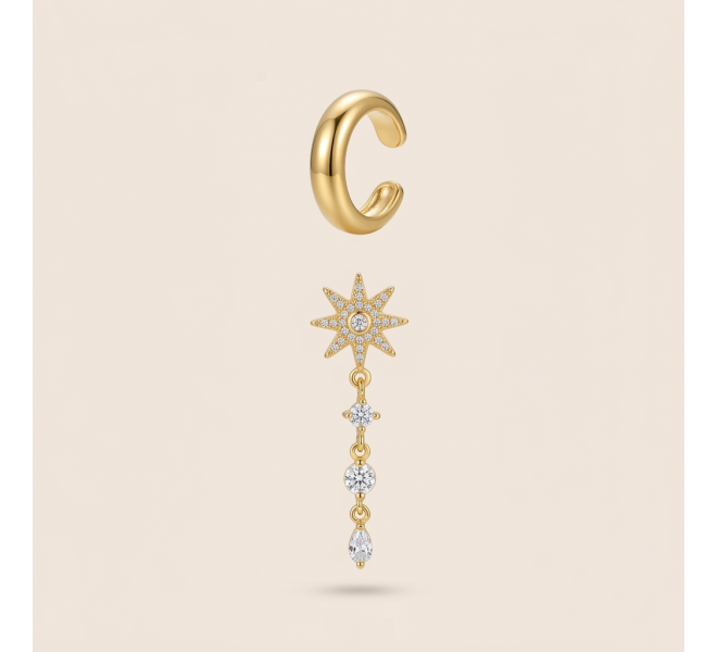 DUO BOUCLE ETOILE + EARCUFF
