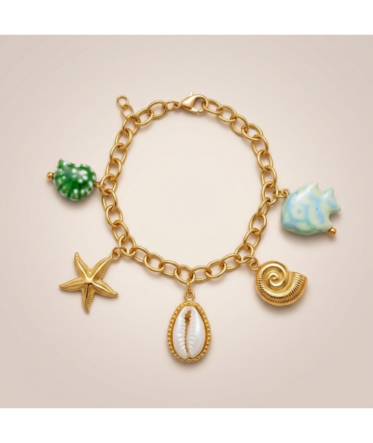 BRACELET CHARM CAURI VERT