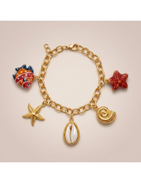 BRACELET CHARM CAURI ROUGE