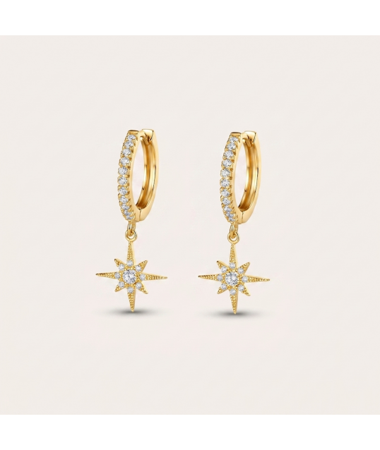 CREOLES ETOILES STRASS DORÉES