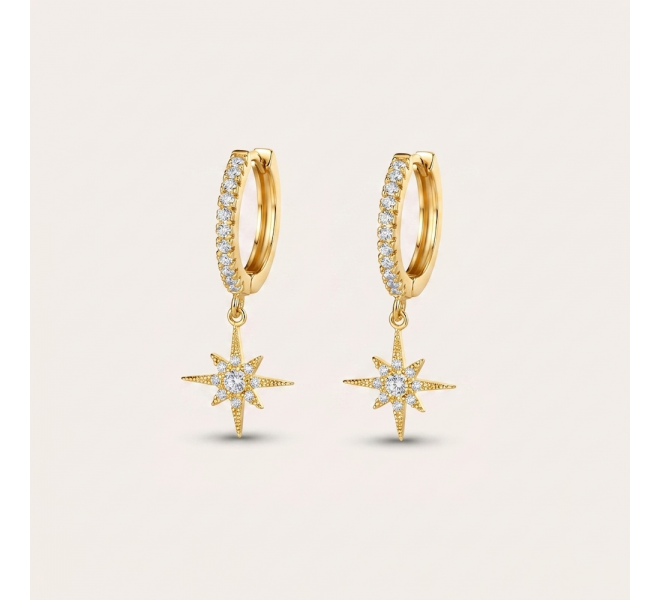 CREOLES ETOILES STRASS DORÉES