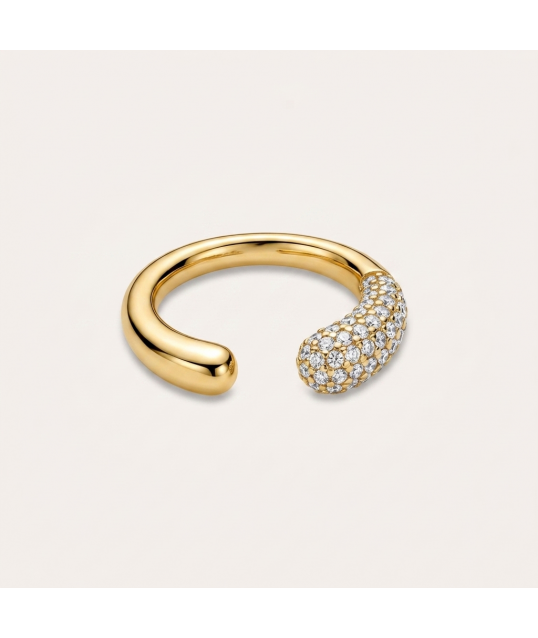 BAGUE DOBLE STRASS DORÉE