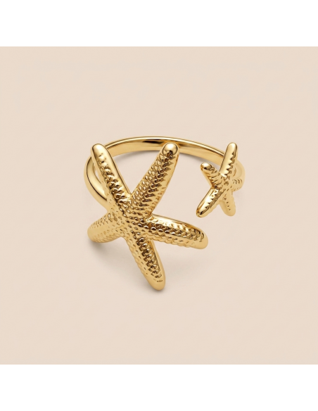 BAGUE DOUBLE ETOILE DORÉE