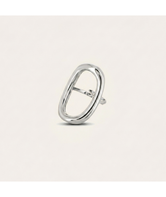 BAGUE OVALE ARGENTÉE 2