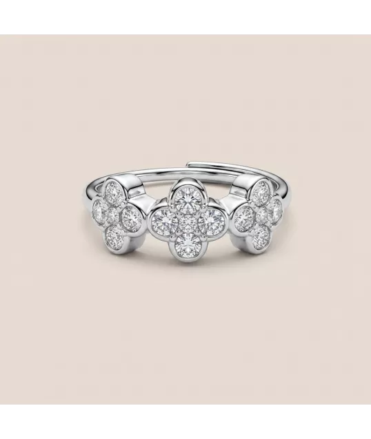 BAGUE TREFLE ARGENTÉE