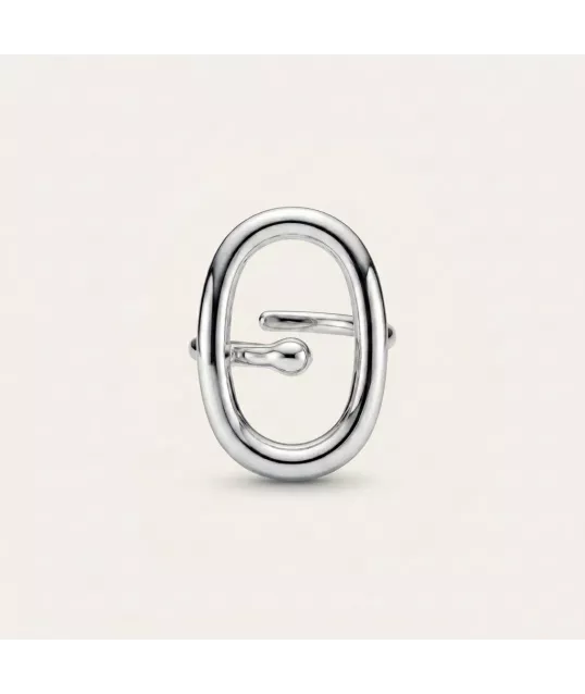 BAGUE OVALE ARGENTÉE